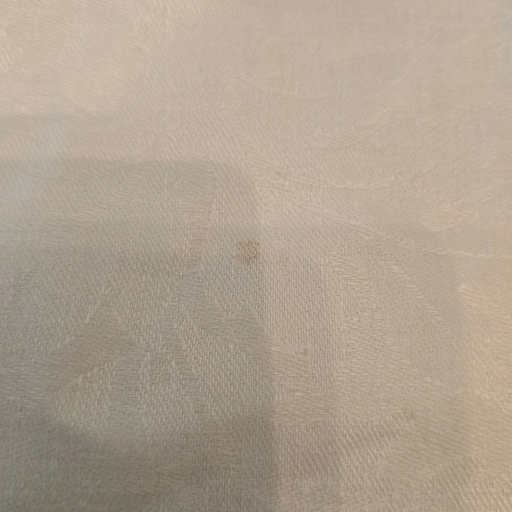 Vintage‎ White Damask Floral Tablecloth Lot 4 Pieces Various Sizes Rectangular